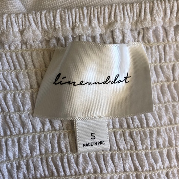 Line and Dot White Mini Dress - Picture 3 of 3